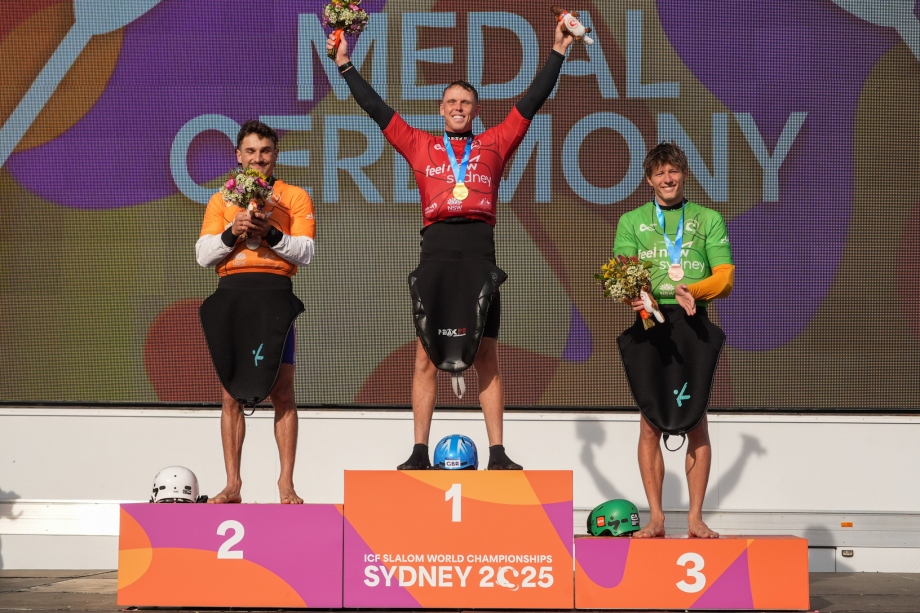Joseph Clarke Sydney 2005 Great Britain kayak cross podium 2